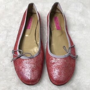 London Sole Red Metallic Ballerina Flats Size 40